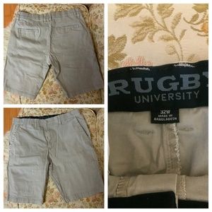 Rugby University Used Khaki Shorts, 32 Waist